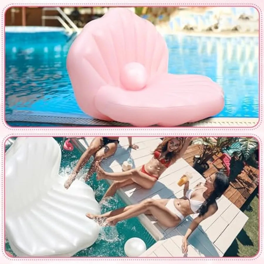 Hign Concerned Seashell Pool Float Set With Pearl Ball