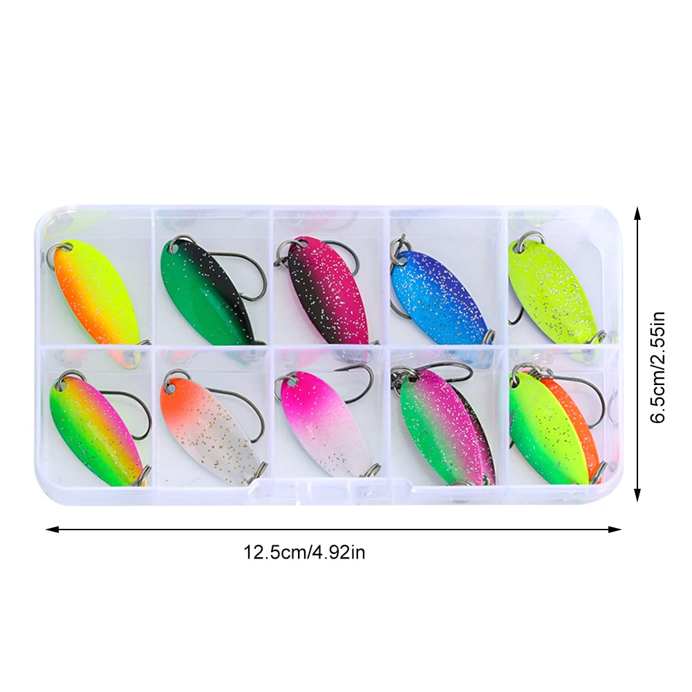 VAKIND 12Pcs Artificial Trout Spinner Lure With Single Hook