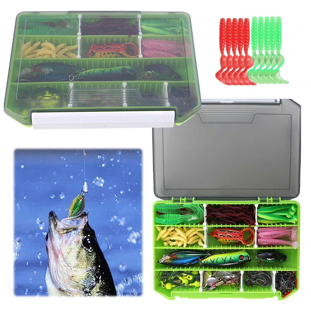 240Pcs FishingLureAccessories Kit JointedCrankbait MetalJigSpoon TackleStorageBox