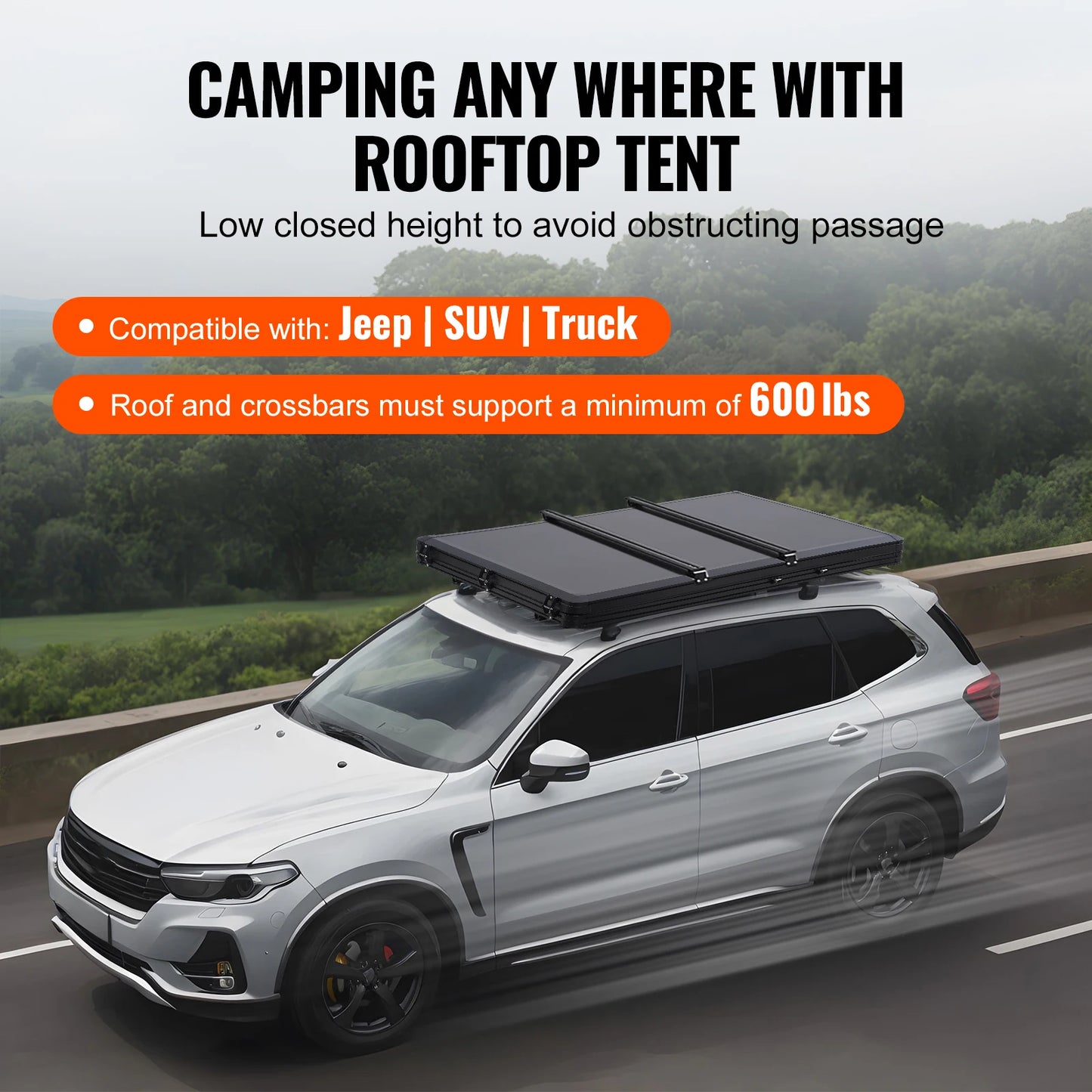 SucceBuy Naturnest Rooftop Tent Hard Shell For Jeep SUV Vans
