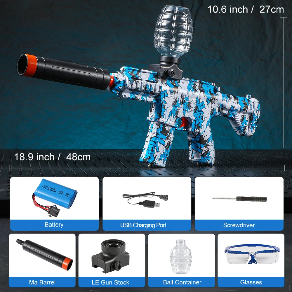 2025 Exclusive Metallic Finish M4 Electric Gel Ball Blaster Toy Gun - High-Speed, Rechargeable Toy Gun, Perfect Gift For Summer