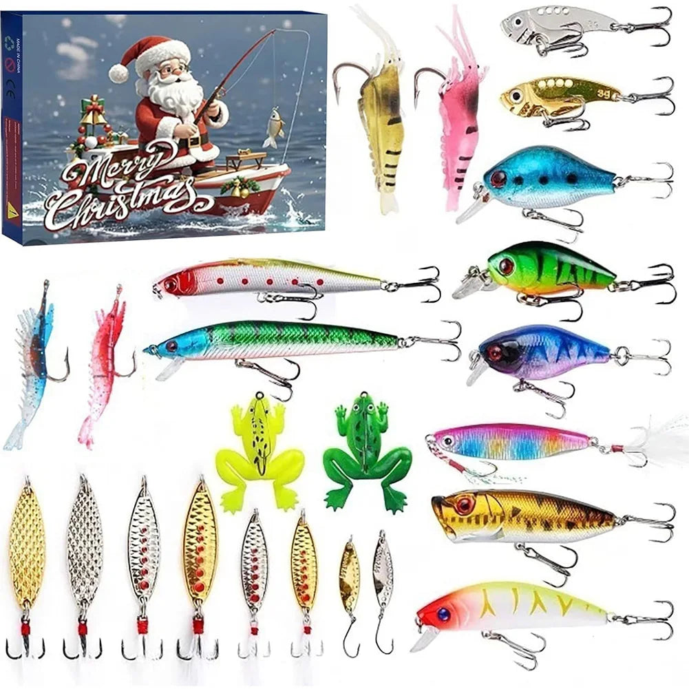 Shunmaii Fishing Advent Calendar 24 Lurebaits Christmas Countdown for Enthusiasts