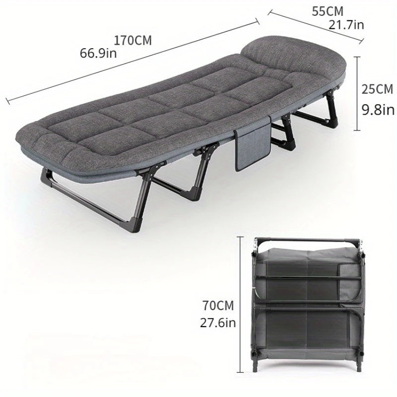 1pc Camping Cots for Adults, Folding Sleeping Cot Bed W/Mattress, Camp Bed for Travel Office & Home Camping Bed