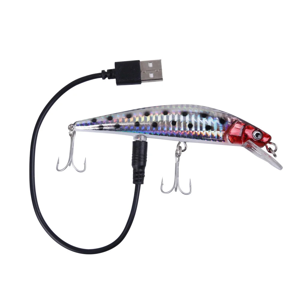 Electric Bionic Lure Vibrating USB Rechargeable LED Bait