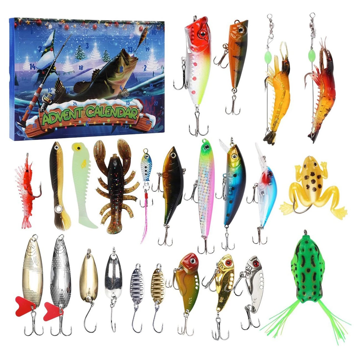 2025 Fishing Advent Calendar Fishing Lure Advent Calendar Fishing Christmas Advent Calendar Xmas Surprise Gift for Men