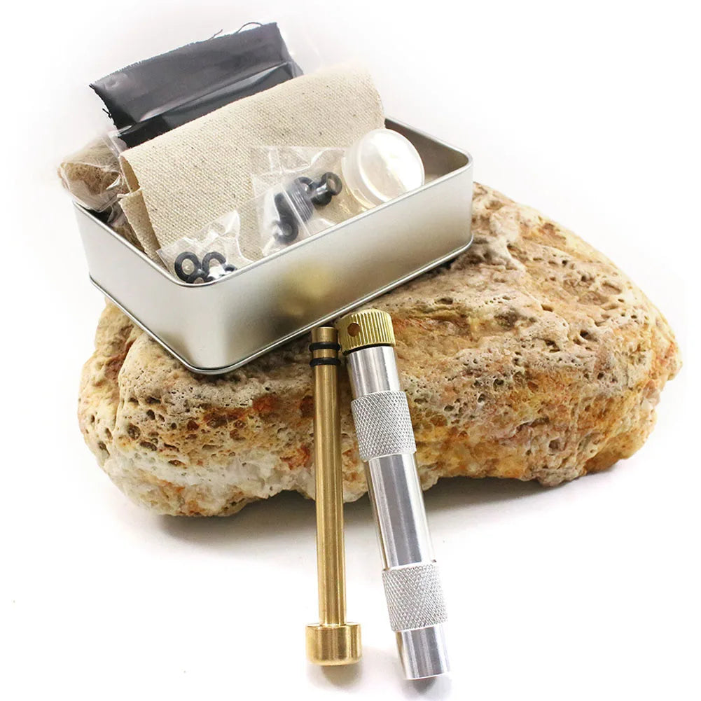 JOCESTYLE Brass Air Compression Fire Tube Emergency Fire Starter SurvivalGradeUtility