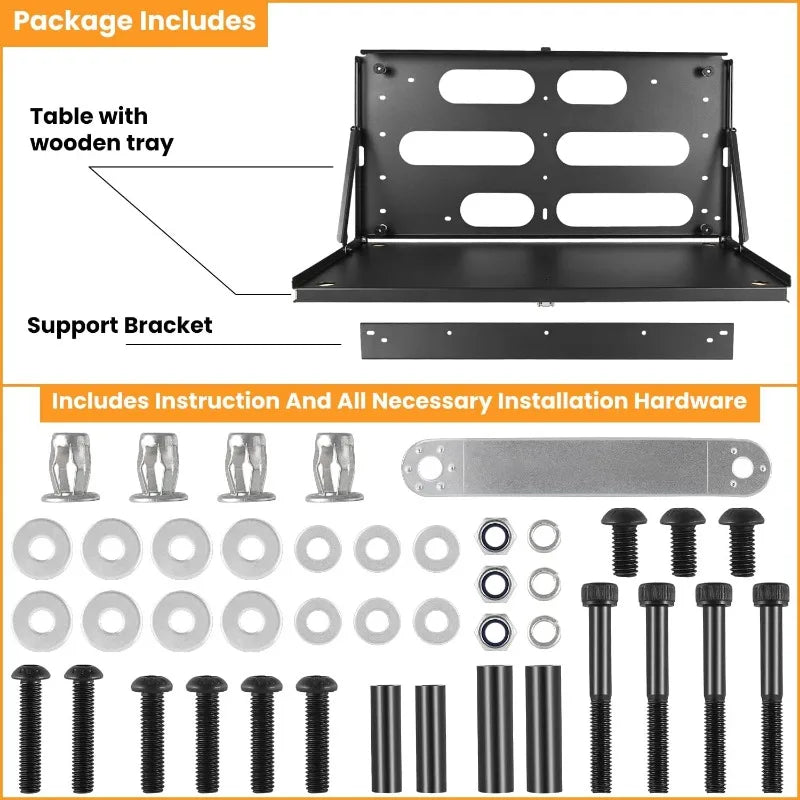 High-concerned Drop Down Tailgate Table For Jeep Wrangler