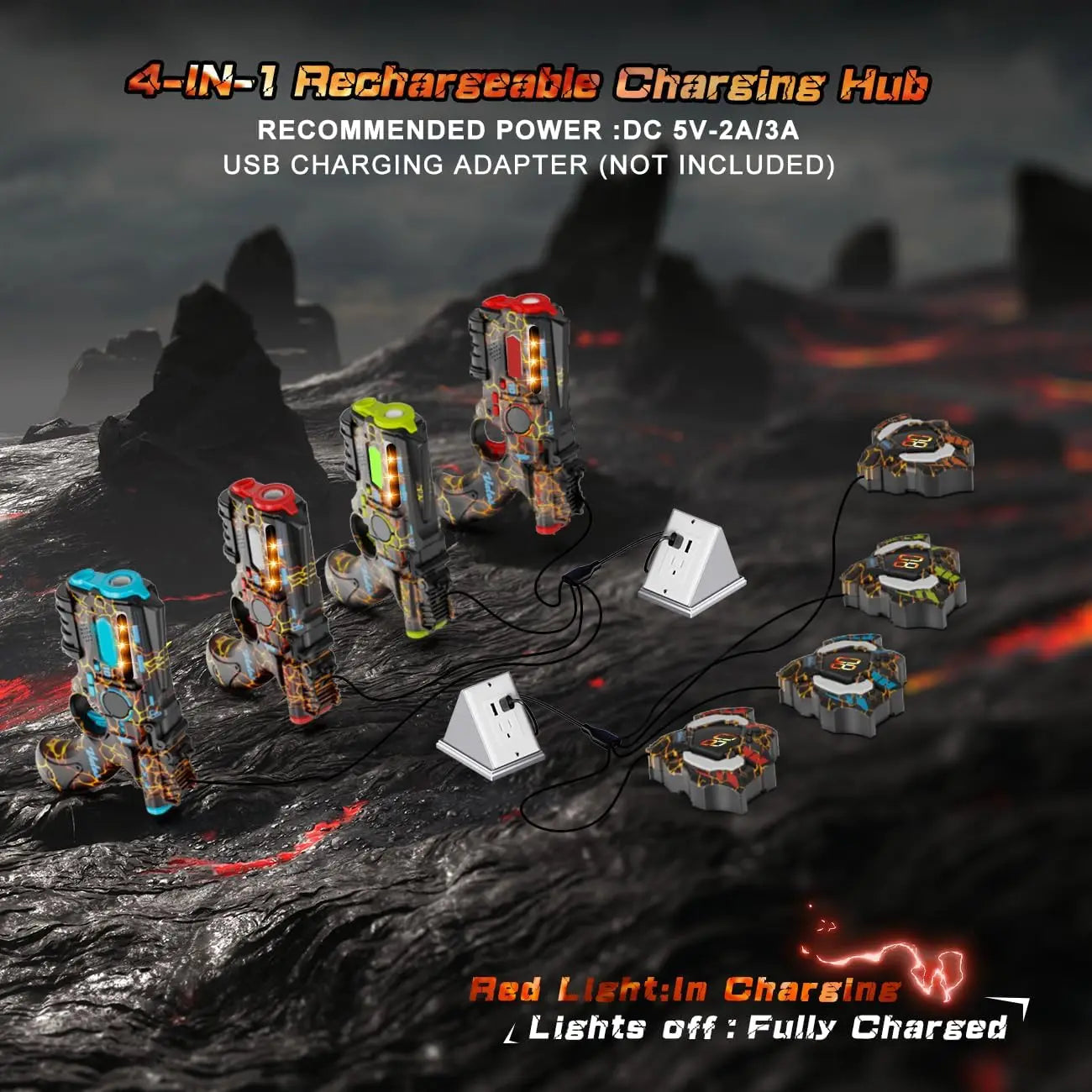 VATOS Team Battle Game Christmas Gift Infrared Laser Tag Guns Set Toy Rechargeable 2.4GHz Sync Machine Gun For Kids Boys Outdoor