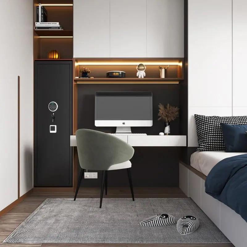 8-12 Fingerprint Gun Safe for Rifles and Pistols,No Assembly Required,Gun Safes for Rifle and Password Lock,Gun Cabinet for Home