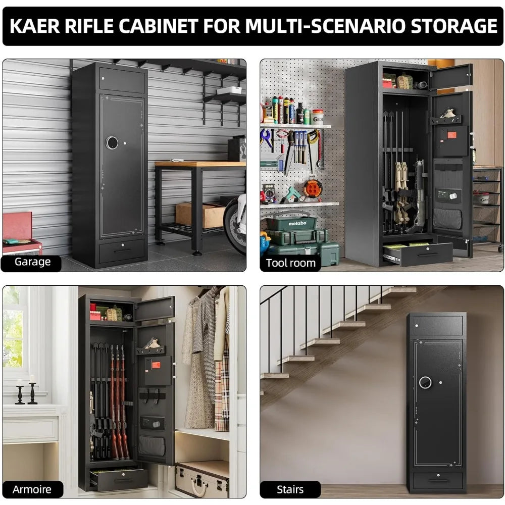 Large Gun Safe for Rifles Pistols 10-15 Gun Capacity Home Security Cabinet