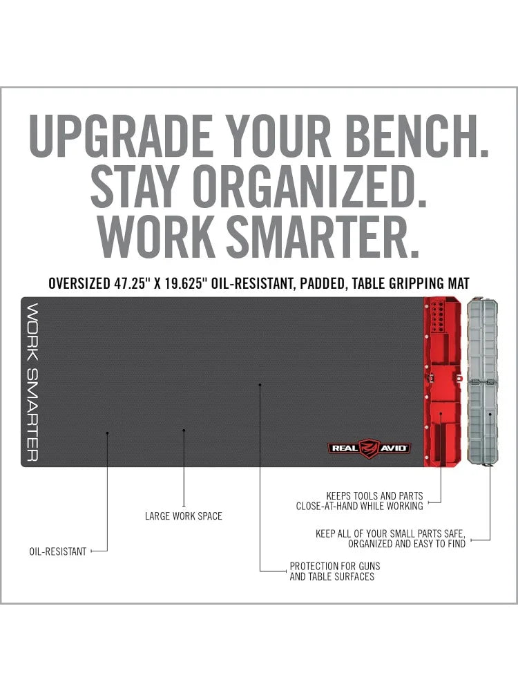 Gunsmithing Bench Vise and XL Gun Cleaning Mat with Organizers