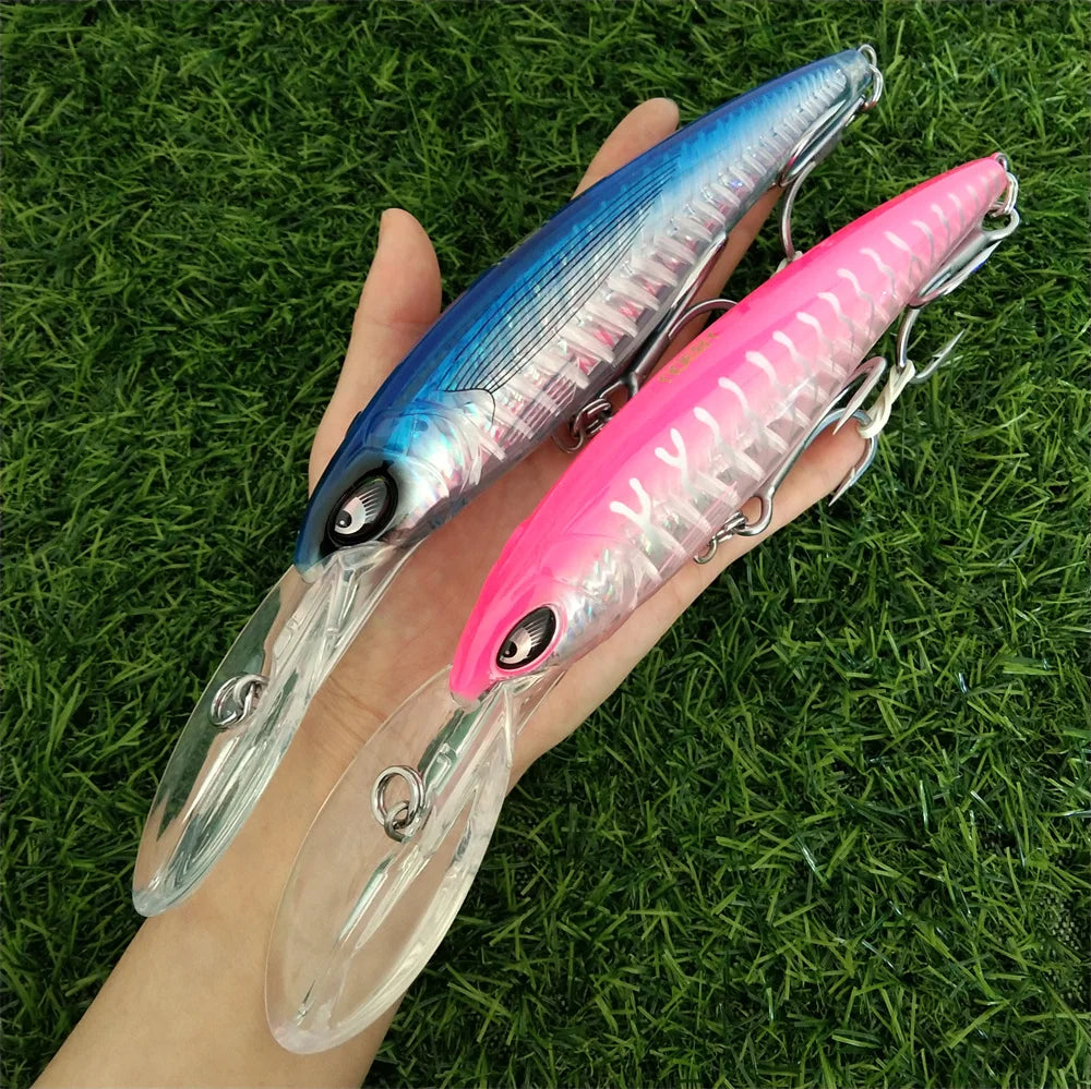 NOEBY Deep Diving Minnow Lure Set Two Pieces Wobbler Crankbait For Sea Bass Pike Fishing