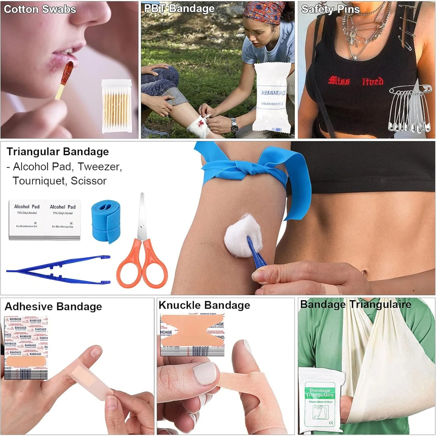 Hign-concerned Survival Kit and First Aid Set 142 Pieces