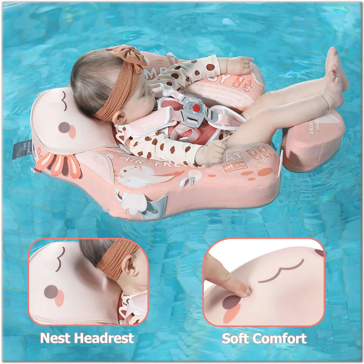Mambobaby Axie Baby Pool Float With Canopy UV Protection