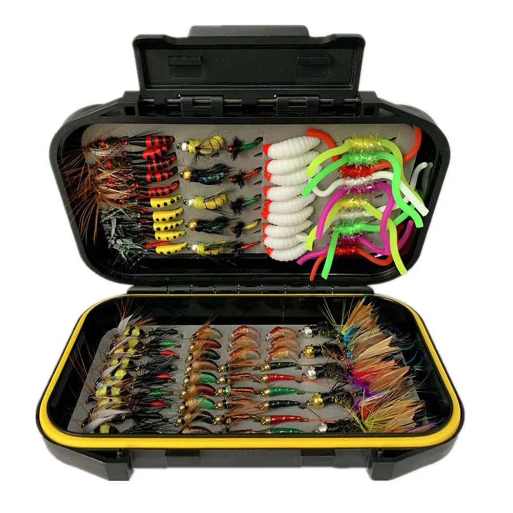 Qievcrme Trout Fly Kit Nymph Dry Wet Flies