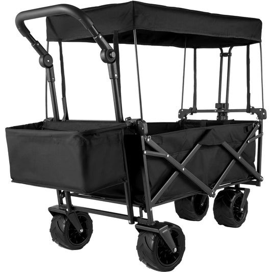 VEVOR Folding Wagon Cart Adjustable Handle Removable Canopy