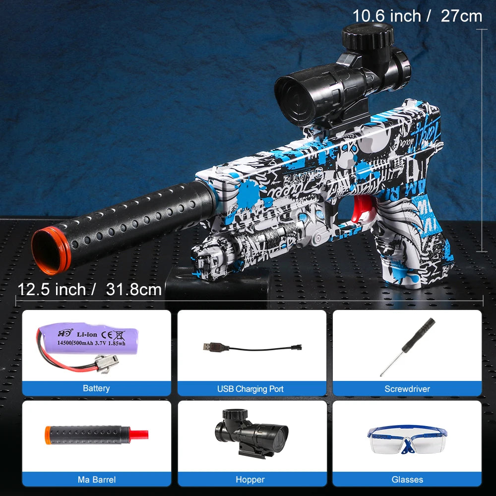 2025 Exclusive Metallic Finish M4 Electric Gel Ball Blaster Toy Gun - High-Speed, Rechargeable Toy Gun, Perfect Gift For Summer