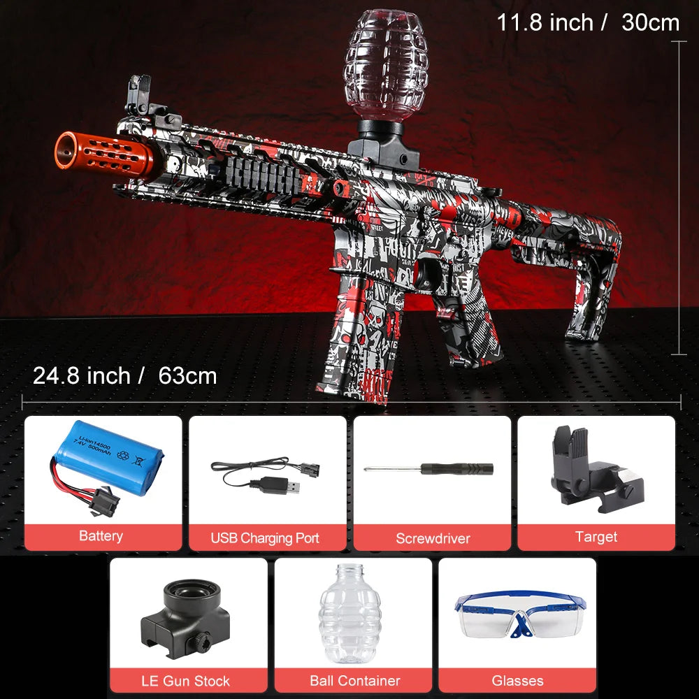 2025 Exclusive Metallic Finish M4 Electric Gel Ball Blaster Toy Gun - High-Speed, Rechargeable Toy Gun, Perfect Gift For Summer