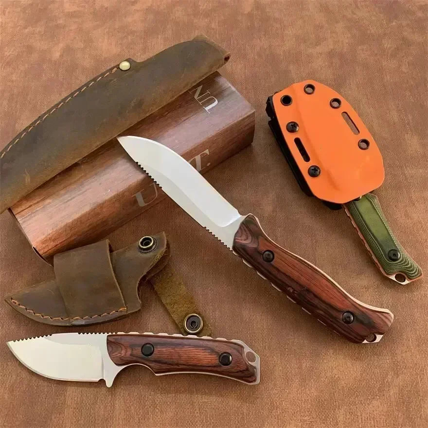 Straight BM 15002/15017 Combat Wilderness Portable Knife CPM-S30V Blade Wooden/G10 Handle Self-defense Knives Pocket EDC Tools