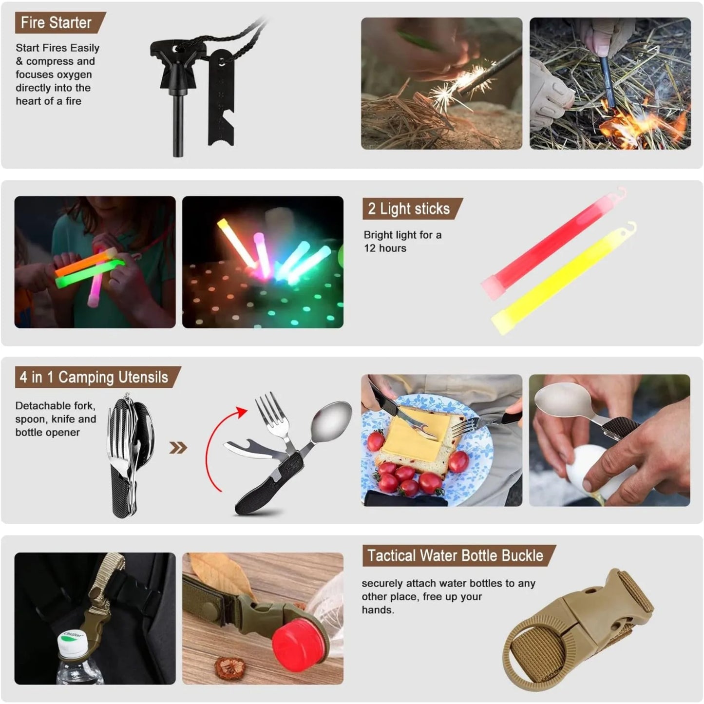 Hign-concerned 238Pcs Emergency Survival Kit Molle Pouch