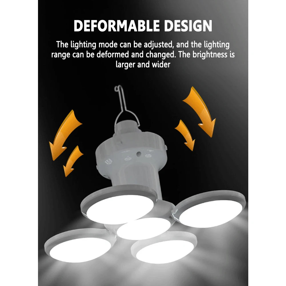 Shunmaii LED Solar Camping Light Bulb Rechargeable Lantern With Adjustable 5 Gear Modes