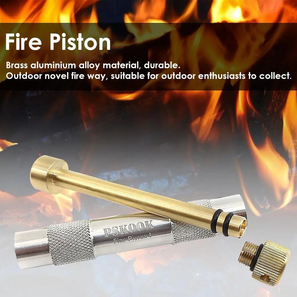 JOCESTYLE Brass Air Compression Fire Tube Emergency Fire Starter SurvivalGradeUtility