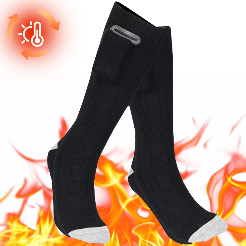 Electric Heating Socks 3 Modes Rechargeable Anti-Cold Men Thermal Heated Foot Warmer Outdoor Camping Ski Sports Winter For Men W