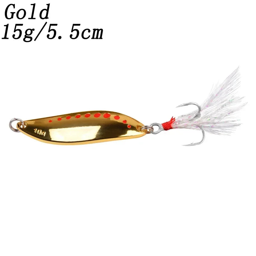 Metal Vib Leech Spinner Spoon Lures For Bass Pike Perch Freshwater Fishing Tackle Gear
