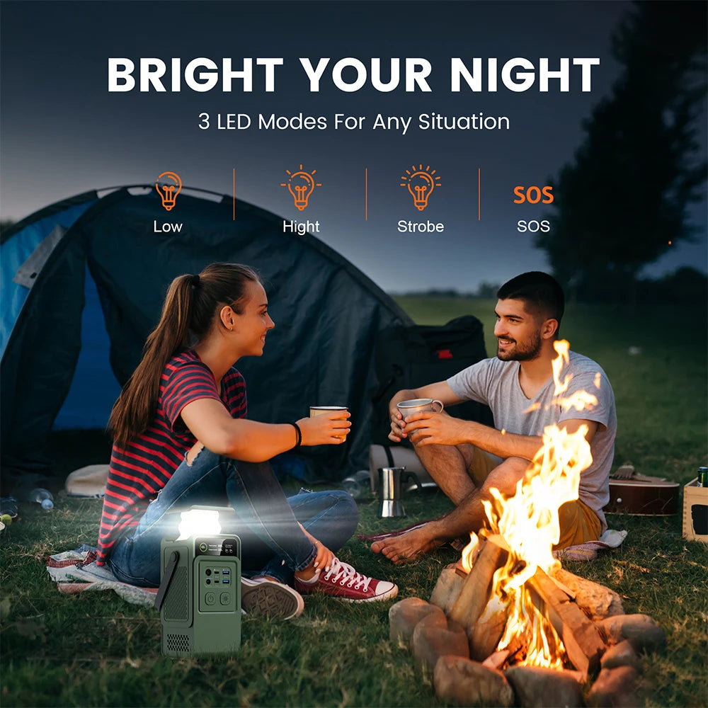 CTOLITY AP200L 200W Power Bank 192Wh LiFePO4 Battery 60000mAh Solar Generator For Camping