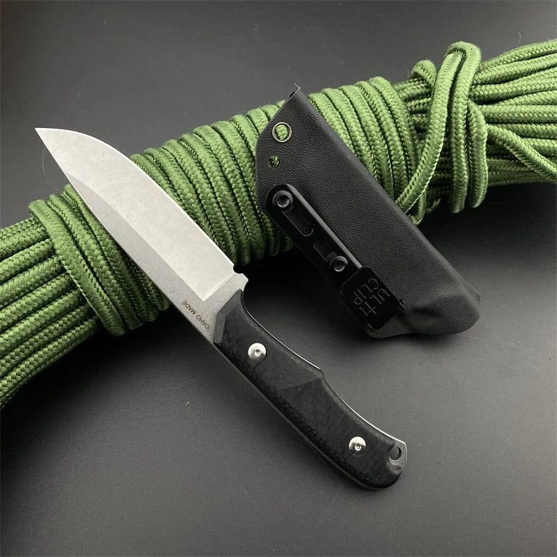 DIY Supplies CR Straight Knife G10 Linen Handle D2 Blade Outdoor Camping Survival Tactical Knife