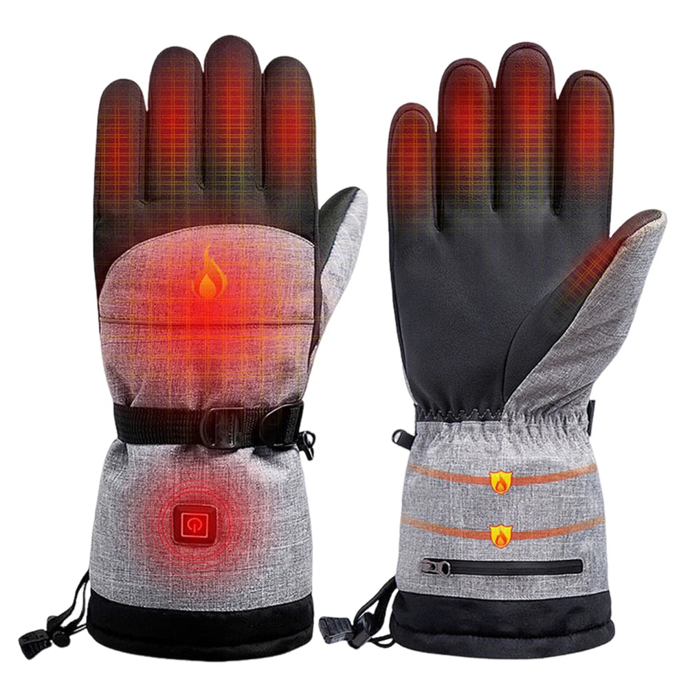 HOSPORTCN Winter Heated Gloves Moto Electric Battery Powered Thermal Waterproof