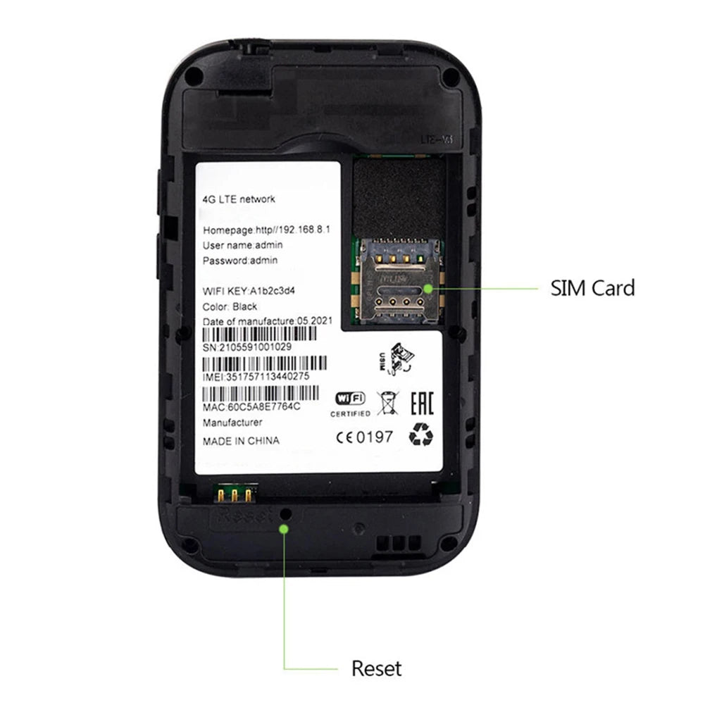 ALLOYSEED 4G LTE Mobile WiFi Router With SIM Slot Portable