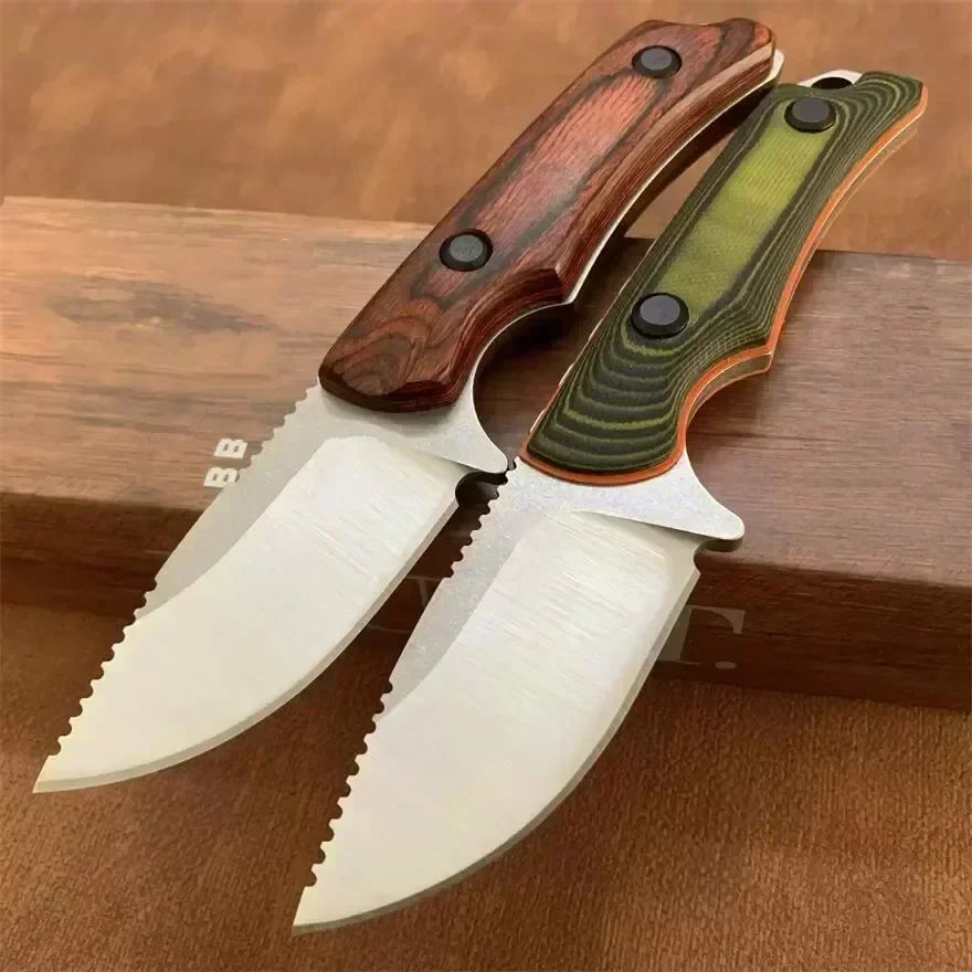 Straight BM 15002/15017 Combat Wilderness Portable Knife CPM-S30V Blade Wooden/G10 Handle Self-defense Knives Pocket EDC Tools