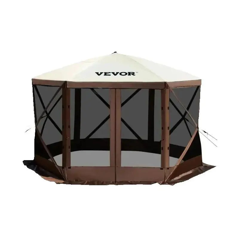 SucceBuy Pop Up Camping Gazebo 12x12 Canopy Shelter 6 Sided