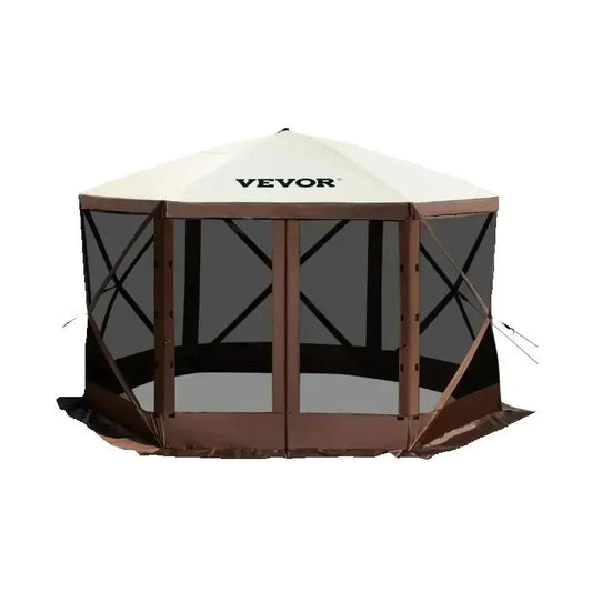 SucceBuy Pop Up Camping Gazebo 12x12 Canopy Shelter 6 Sided