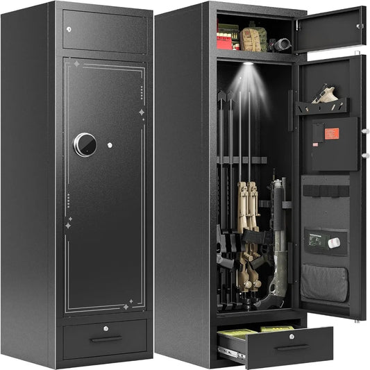 Large Gun Safe for Rifles Pistols 10-15 Gun Capacity Home Security Cabinet