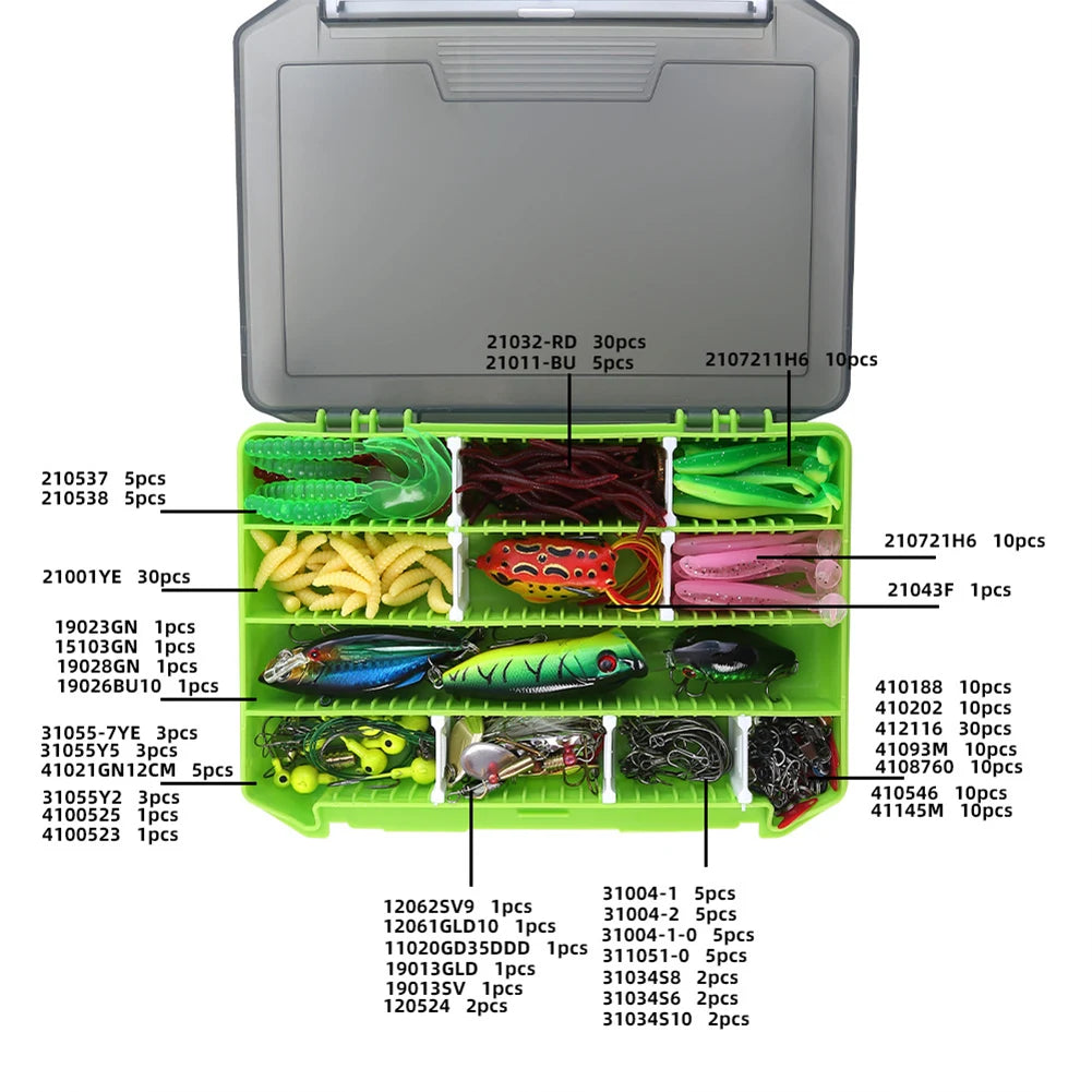 240Pcs FishingLureAccessories Kit JointedCrankbait MetalJigSpoon TackleStorageBox