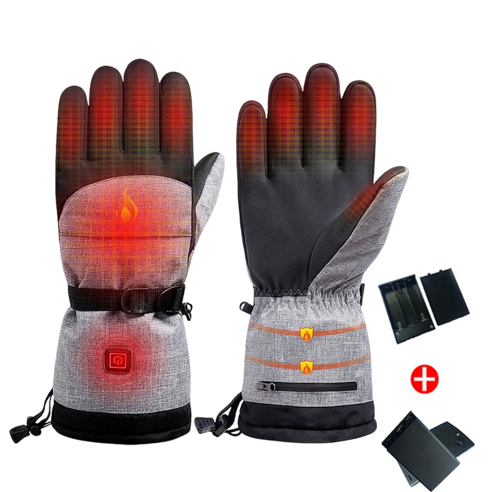 HOSPORTCN Winter Heated Gloves Moto Electric Battery Powered Thermal Waterproof