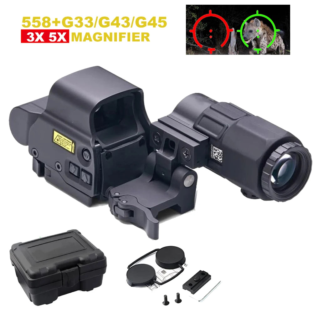 558 G43 Holographic Collimator Sight Red Dot 20mm Rail