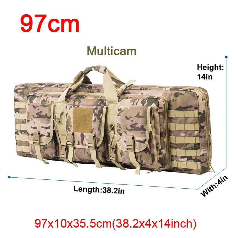 LQARMY Tactical Double Rifle Case 32 38 42 48 Inch Molle
