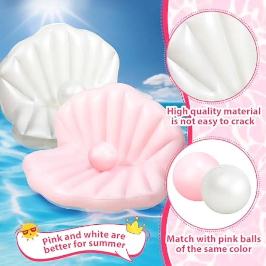 Hign Concerned Seashell Pool Float Set With Pearl Ball