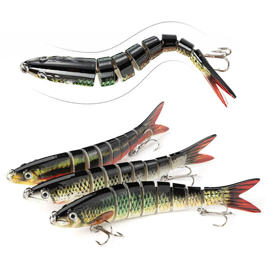 MOJOYCE 3Pcs Sinking Wobblers Lures Multi Section Crankbait