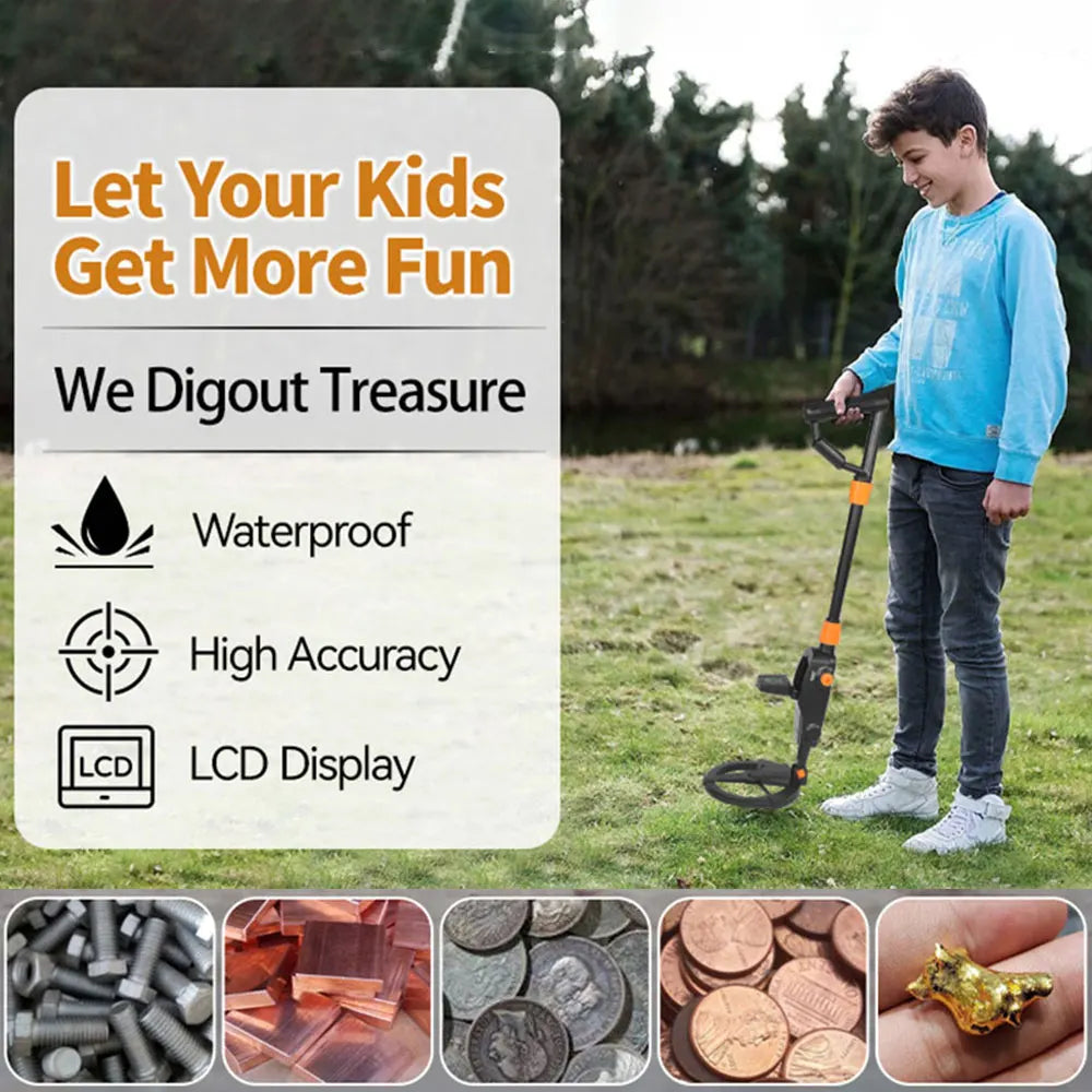 TIANXUN ExtraLightweight Waterproof Kids Metal Detector Treasure Finder Toy Learning