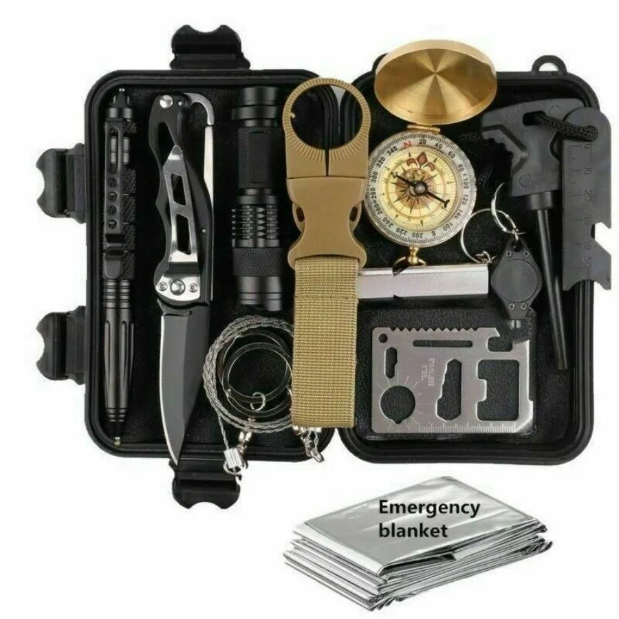14 In 1 Comprehensive OutdoorAdventure Emergency Survival Gear Kit CampingOutdoors
