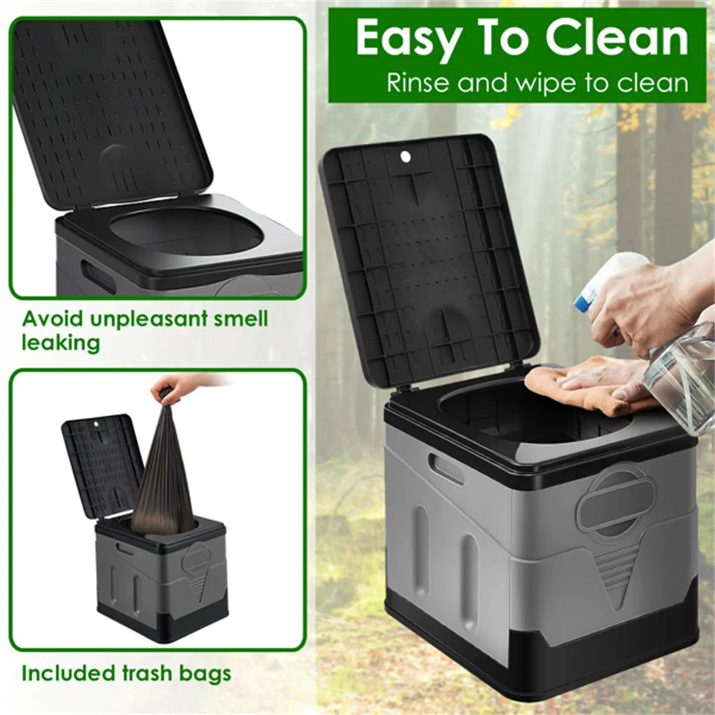Electric Portable Folding Camp Toilet With Carry Bag And Lid