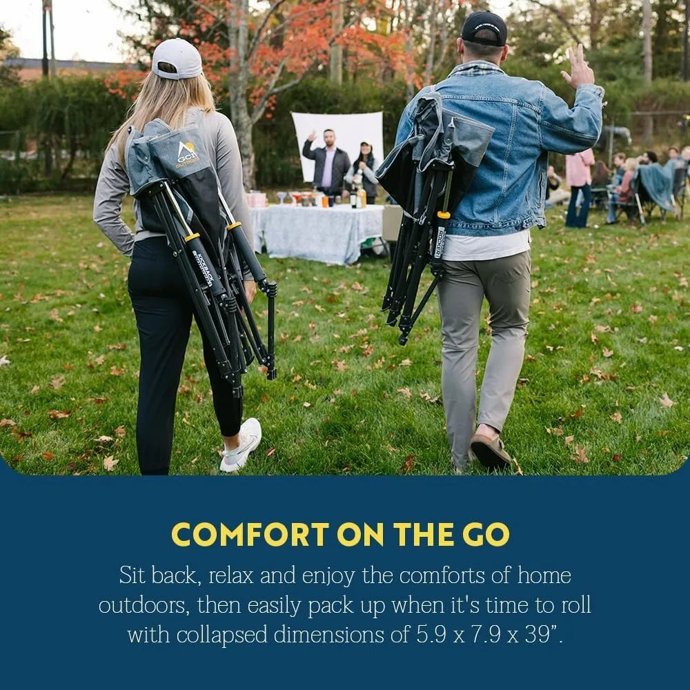 GCI Outdoor Kickback Rocker Rocking Chair Beverage Holder