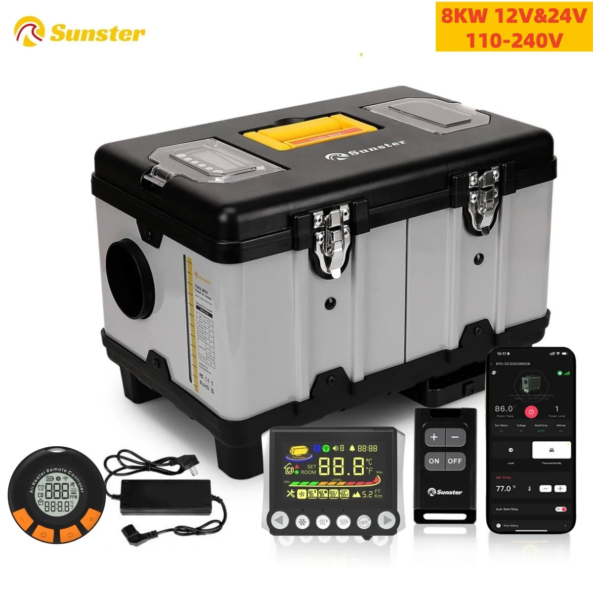 Sunster TB10Pro 8KW Diesel Auxiliary Heater With CO Alarm