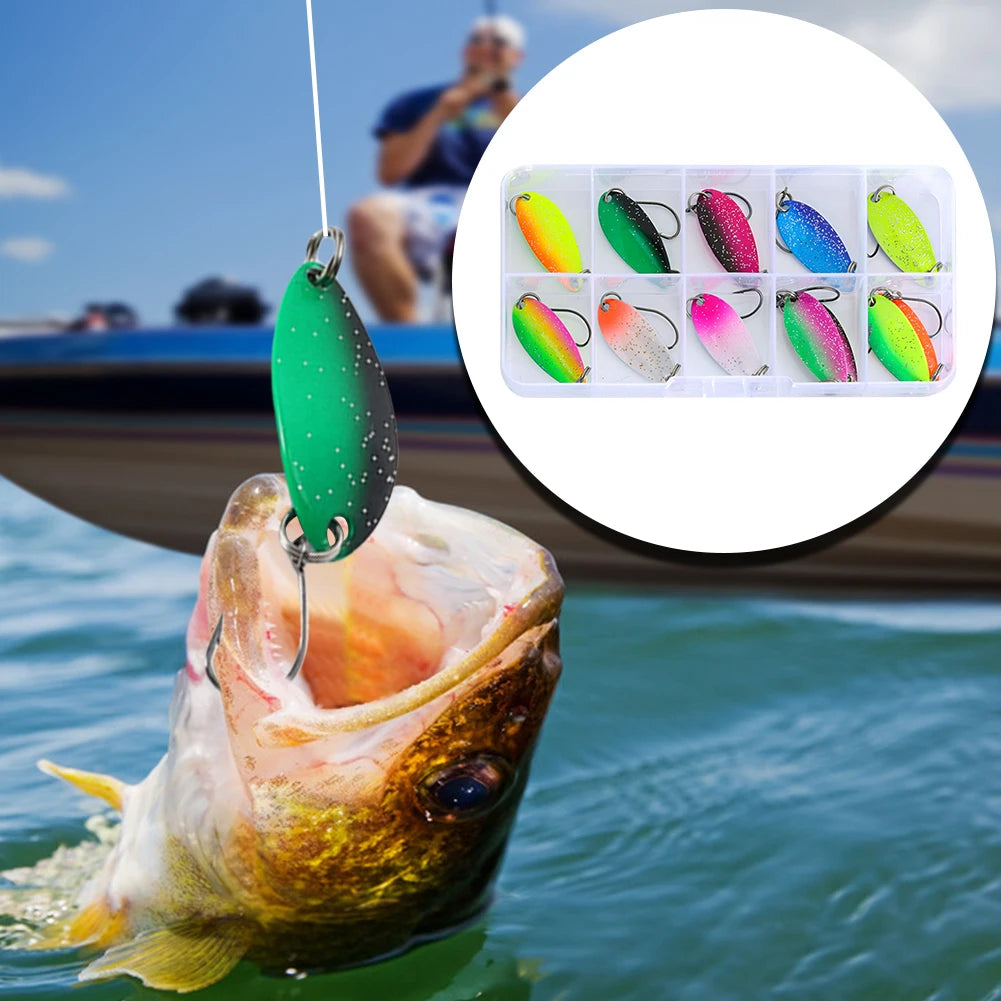 VAKIND 12Pcs Artificial Trout Spinner Lure With Single Hook