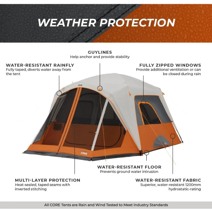 Building Portable Family Camping Tent for 4 to 6 People