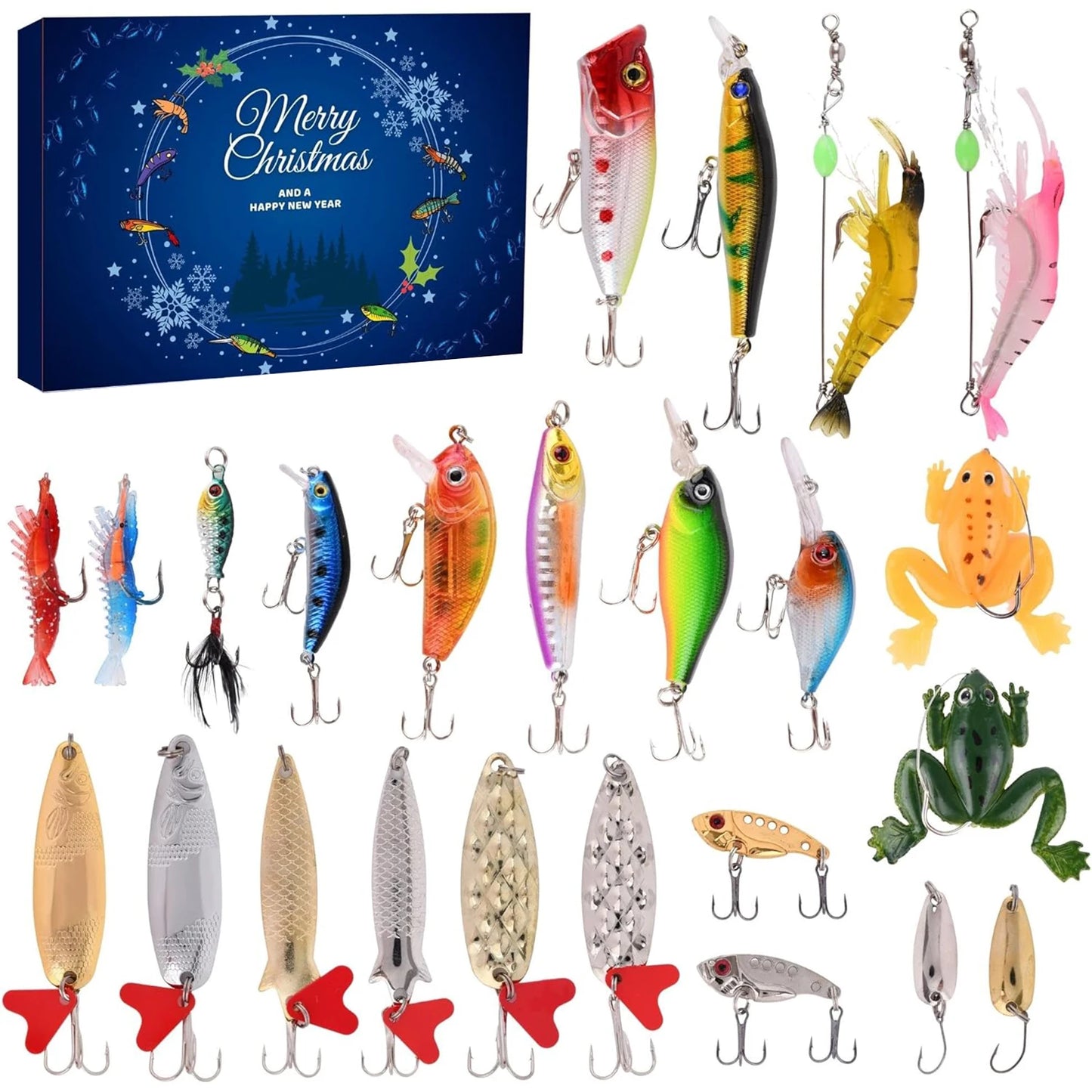 2025 Fishing Advent Calendar Fishing Lure Advent Calendar Fishing Christmas Advent Calendar Xmas Surprise Gift for Men